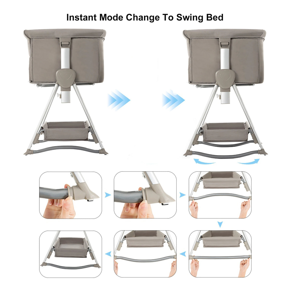 Beside Sleeper for Baby,Foldable Travel Cribs,Rocking Bassinet,Portable Baby Bassinet,Infant Co-sleeper Suit 0-6M