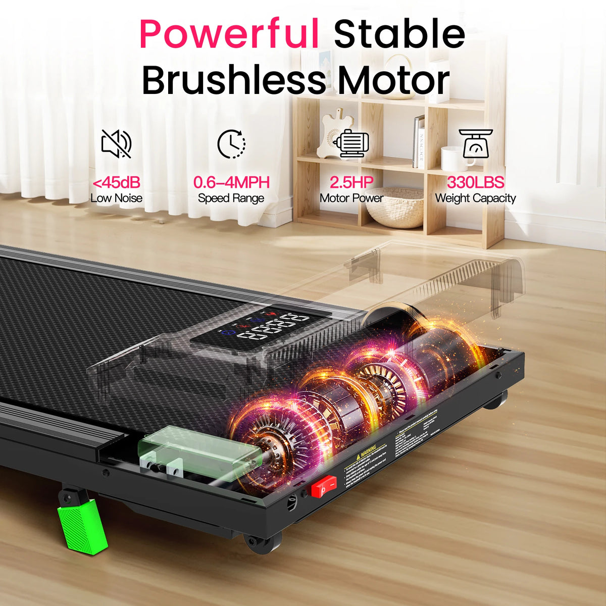 Akluer Walking Pad Treadmill with Incline,2.5HP Portable Walking Pad with Remote Control and LED Display for Home & Office