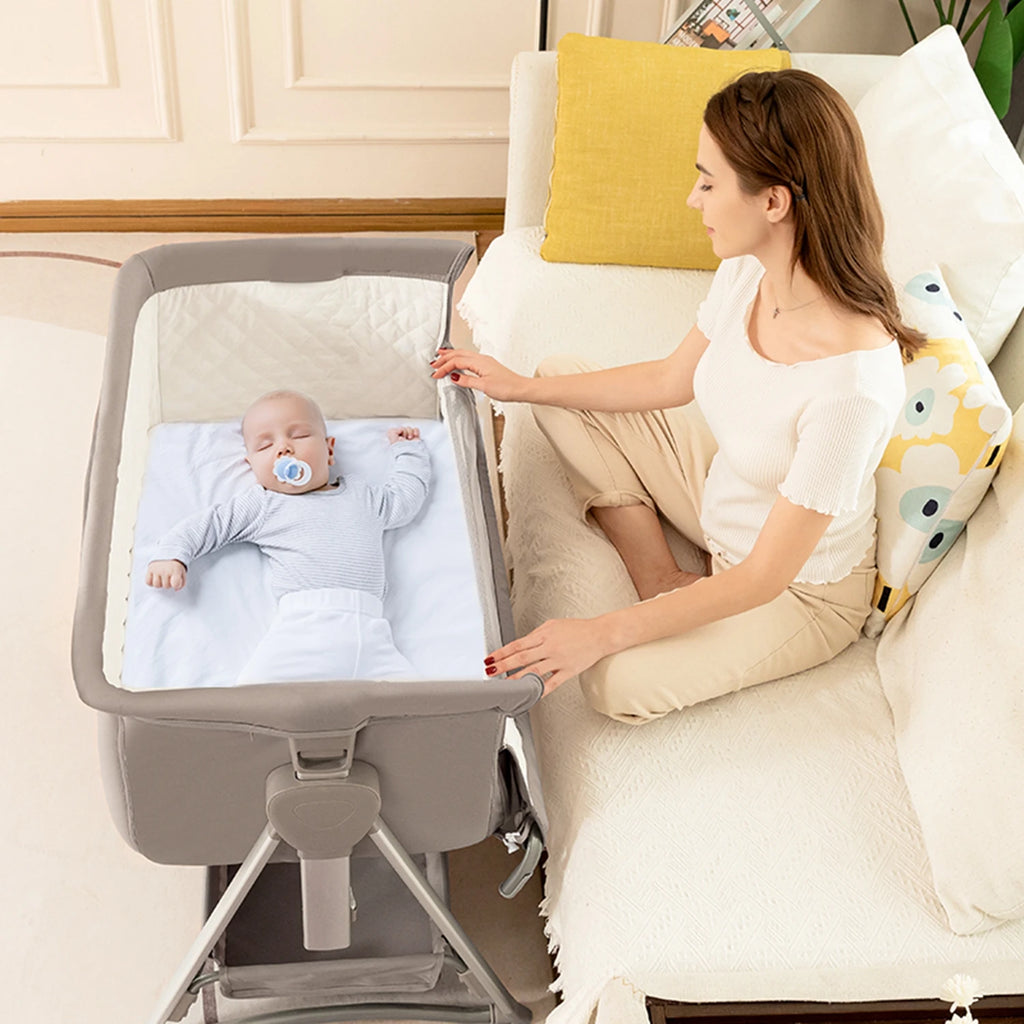 Beside Sleeper for Baby,Foldable Travel Cribs,Rocking Bassinet,Portable Baby Bassinet,Infant Co-sleeper Suit 0-6M