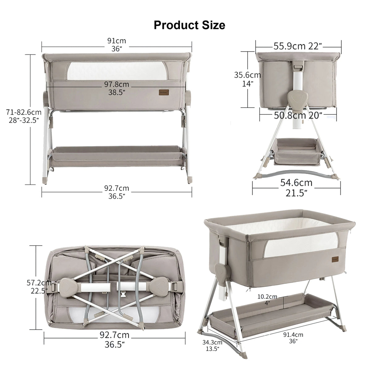 Beside Sleeper for Baby,Foldable Travel Cribs,Rocking Bassinet,Portable Baby Bassinet,Infant Co-sleeper Suit 0-6M