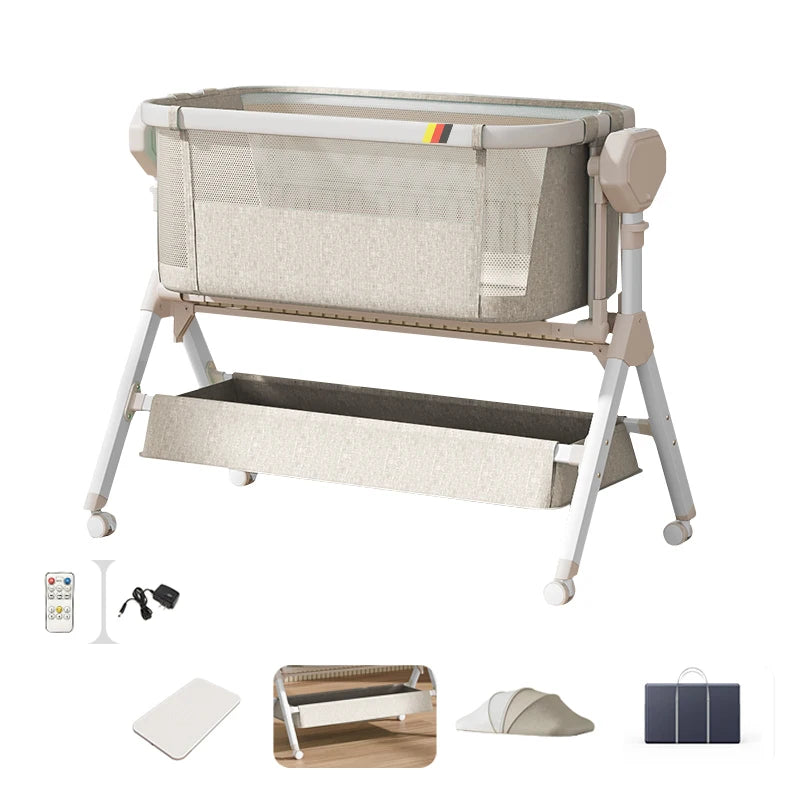 Bassinet Baby Bassinet Newborn Co-Sleeper Infant Bedside Sleeper Unisex Swing Rocker Portable Travel Cradle Electric Rocking