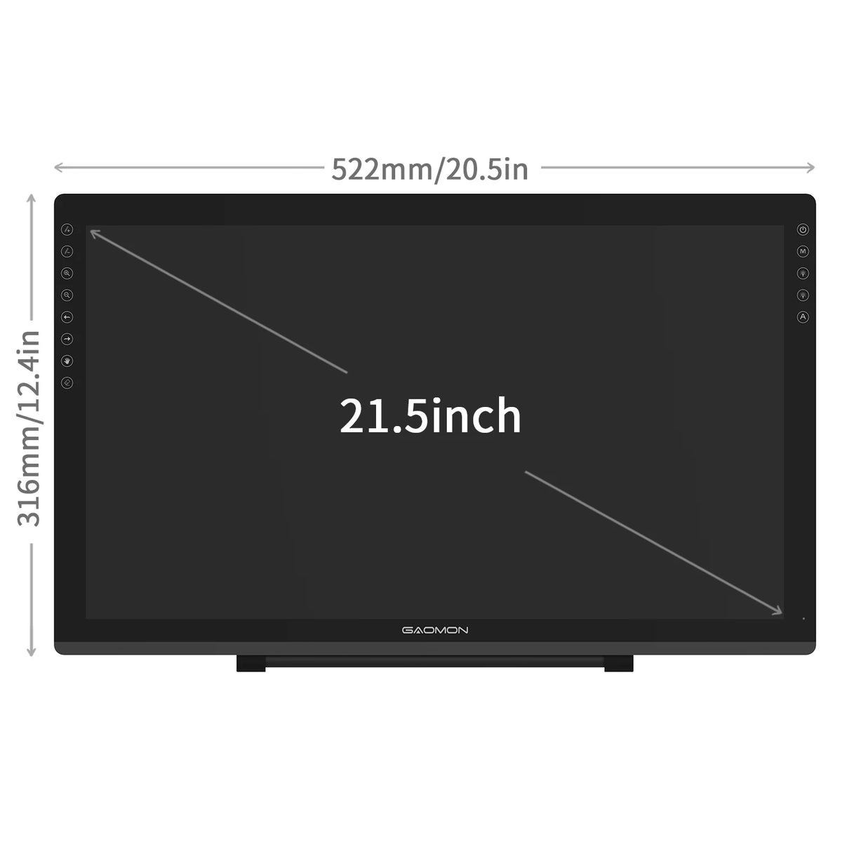 Gaomon PD2200 Graphics Tablet 21.5 Inch Screen Anti-Glare Drawing Display with 8 Touch Keys
