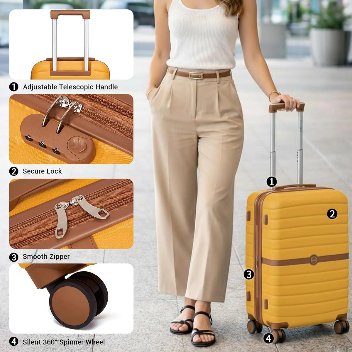 Expandable 28 Inch Luggage with Spinner Wheels, Large Checked Suitcase with TSA Lock, Lightweight Anti-Scratch PC+ABS Hardshell