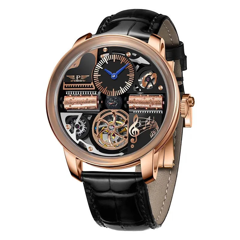 PINDU Watch New TOP Men Mechanical Watch Godfather Fashionable Classic Series Sapphire 45.5MM Wristwatches Men