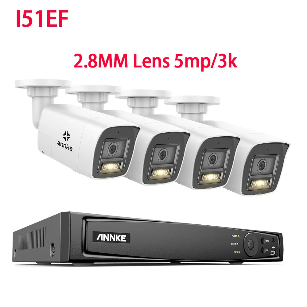 ANNKE 4K Ultra HD POE Video Surveillance System 8CH H.265+ NVR With 12MP Security Cameras CCTV Kit Audio Recording 8MP IP Camera
