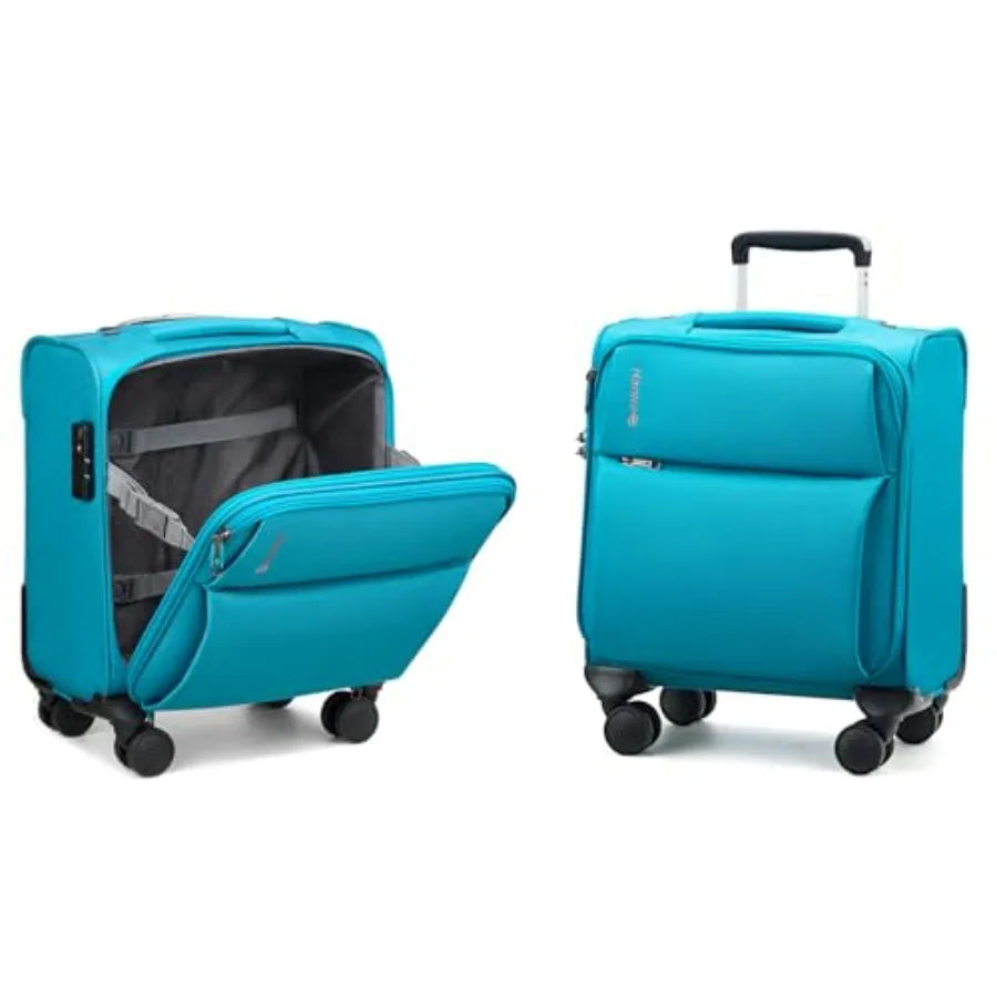 16 Inch Underseat Carry On Luggage with Spinner Wheels for Airline Small Softside TSA Approved Luggage Lightweight Rolling Suit