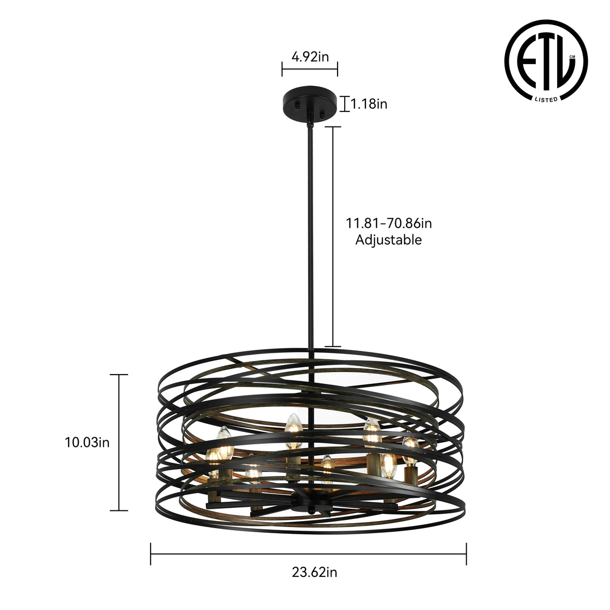 Vintage Rust Pendant Lights Wrought Iron kitchen island lighting creative farmhouse lighting Home Restaurant Decor hanging light