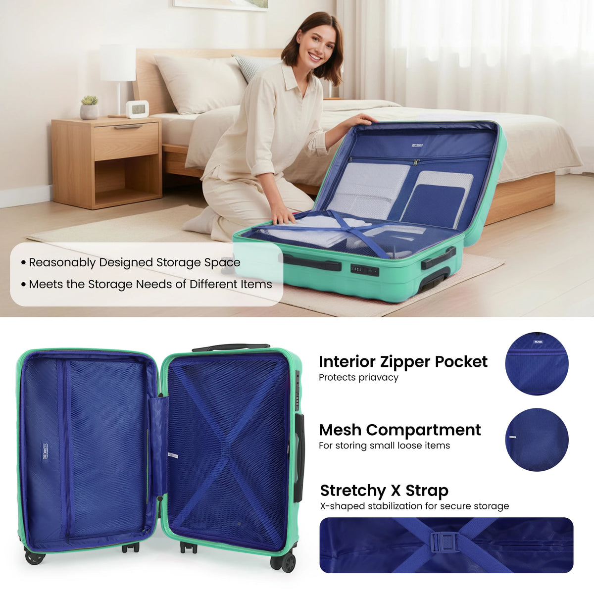 Expandable Luggage Sets 2-Piece 20"25"/20"29" Lightweight Durable Rolling Spinner Luggage Hardshell Suitcase with TSA Lock