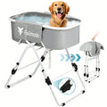 Elevated Dog Bathtub Large Dogs Foldable Pet Bathing Station 5 Adjustable Heights