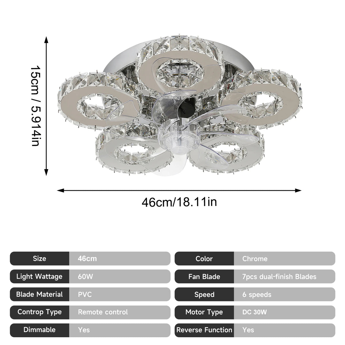 VETRULUS Modern Ceiling Fan Light Led Fan Lamp Smart APP RC Luxury Crystal Chandelier Home Decor Appliance Fixture Living Dining