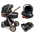 3 in 1 Luxury Pram High Landscape Baby Stroller with Reversible Seat Folding Pushchair for 0-36 Months Kids