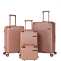 4-piece hard luggage set for travel, polycarbonate, black, 360 dual-rotating wheels with password lock and lightweight universa