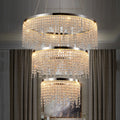 23.6-inch Crystal Chandelier, Dimmable Led Ceiling Lamp, Adjustable Color Temperature 3000K/4000K/6000K, Height Adjustable, Luxury Round Chandelier, Suitable for Living Room, Dining Room, Bedroom