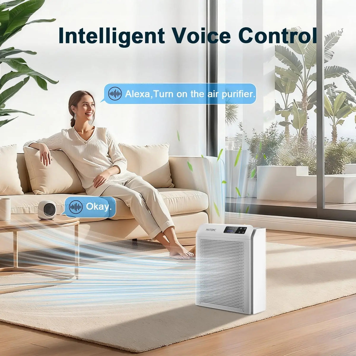 Smart Air Purifier for Large Rooms up to 3500 Ft², App Control, Real-Time Sensor, Quiet Sleep Mode