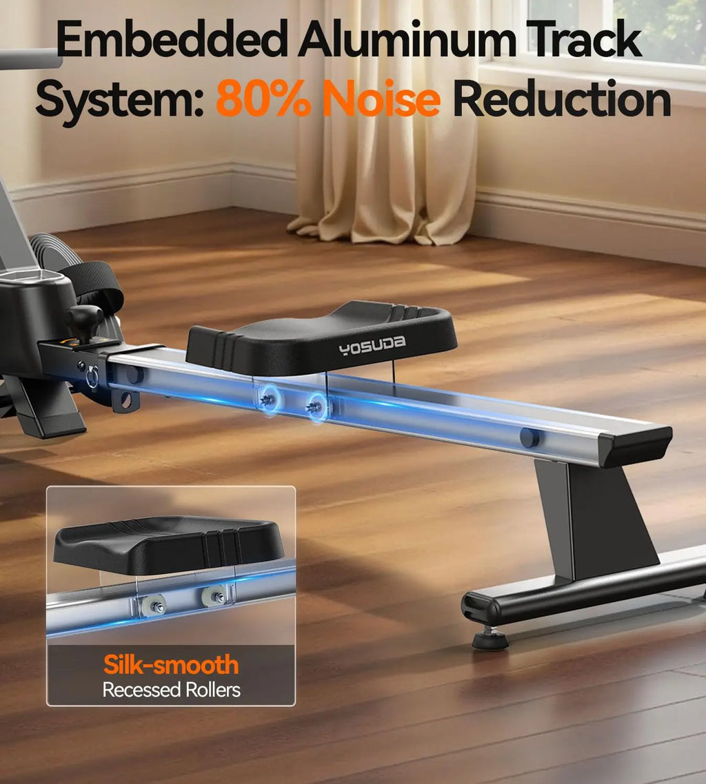 YOSUDA Magnetic Rowing Machine for Home Rower Machine Use with Bluetooth,App Supported, Rowing Machine for Taller Power Athletes