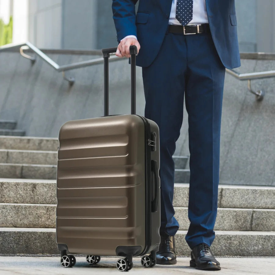 6-Piece ABS Hardshell Luggage Set - Lightweight Durable Suitcases with Dual Spinner Wheels, Carry-On Check-In Sizes for Travel