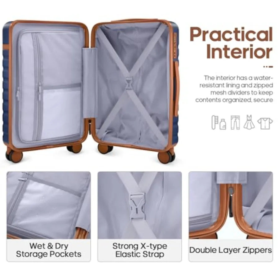Luggage Sets 3 Piece Carry On Luggage 20In With Spinner Wheels PC Hardside Suitcase Set with TSA Lock Durable Carry On Suitcase