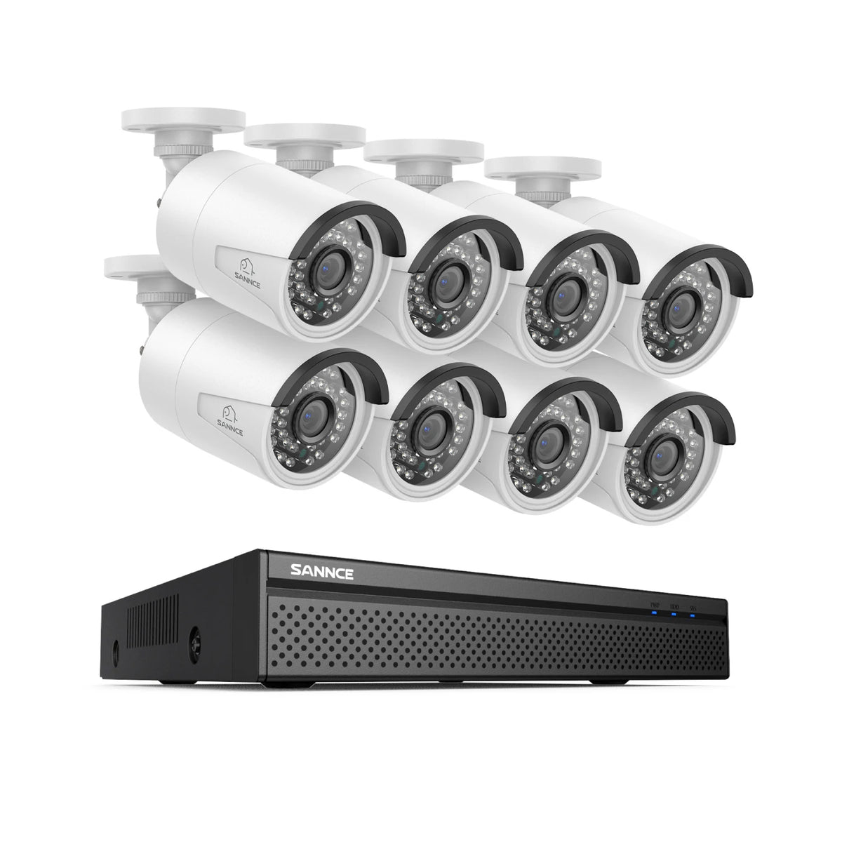 SANNCE 16CH 5MP HD POE Network Video Security System H.265+ NVR 30M EXIR Night Vision IP Camera CCTV Security Protection 2.8MM