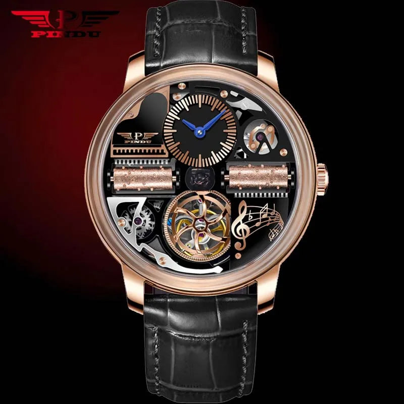 PINDU Watch New TOP Men Mechanical Watch Godfather Fashionable Classic Series Sapphire 45.5MM Wristwatches Men