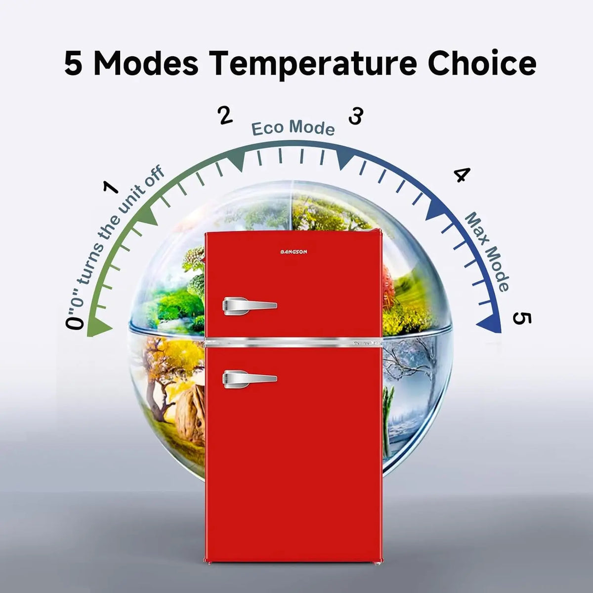 Mini Fridge with Freezer Bedroom, 2 Door Office Small Refrigerator, Door Handle, Bottle Opener,