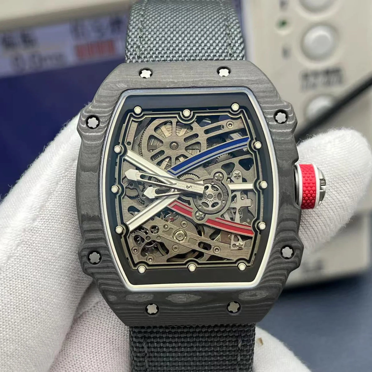 New High End RM 6702 Carbon Fiber Luminous Waterproof Men's Automatic Mechanical Watch