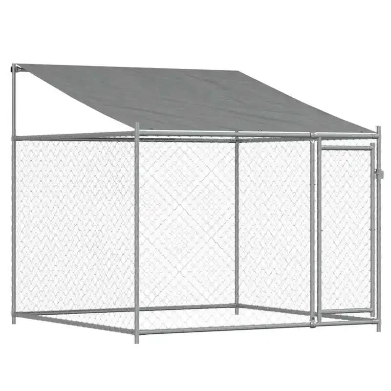 Dog Cage Grey Galvanized Steel 13.1 x 6.6 x 6.6 ft Durable