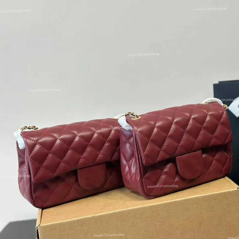 New 2025 Color Designer Shopping Crossbody Diamond Lattice Soft Shoulder Bag Gold Ball Woc Chain Flap Leather Cowhide Hasp Belts
