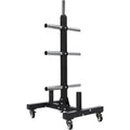 Movable Weight Plate Dumbbell Rack Storage Tree 57inch 1100lbs Capacity Heavy Duty Weight Plate Holder with 4 Universal Wheels