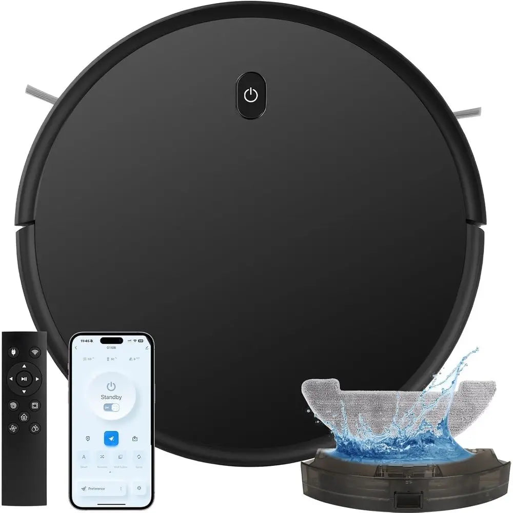 High-Efficiency 3500Pa Robot Vacuum and Mop with Quiet Operation, App Control, and Ideal for Pet Hair on Carpets and Hard Floors