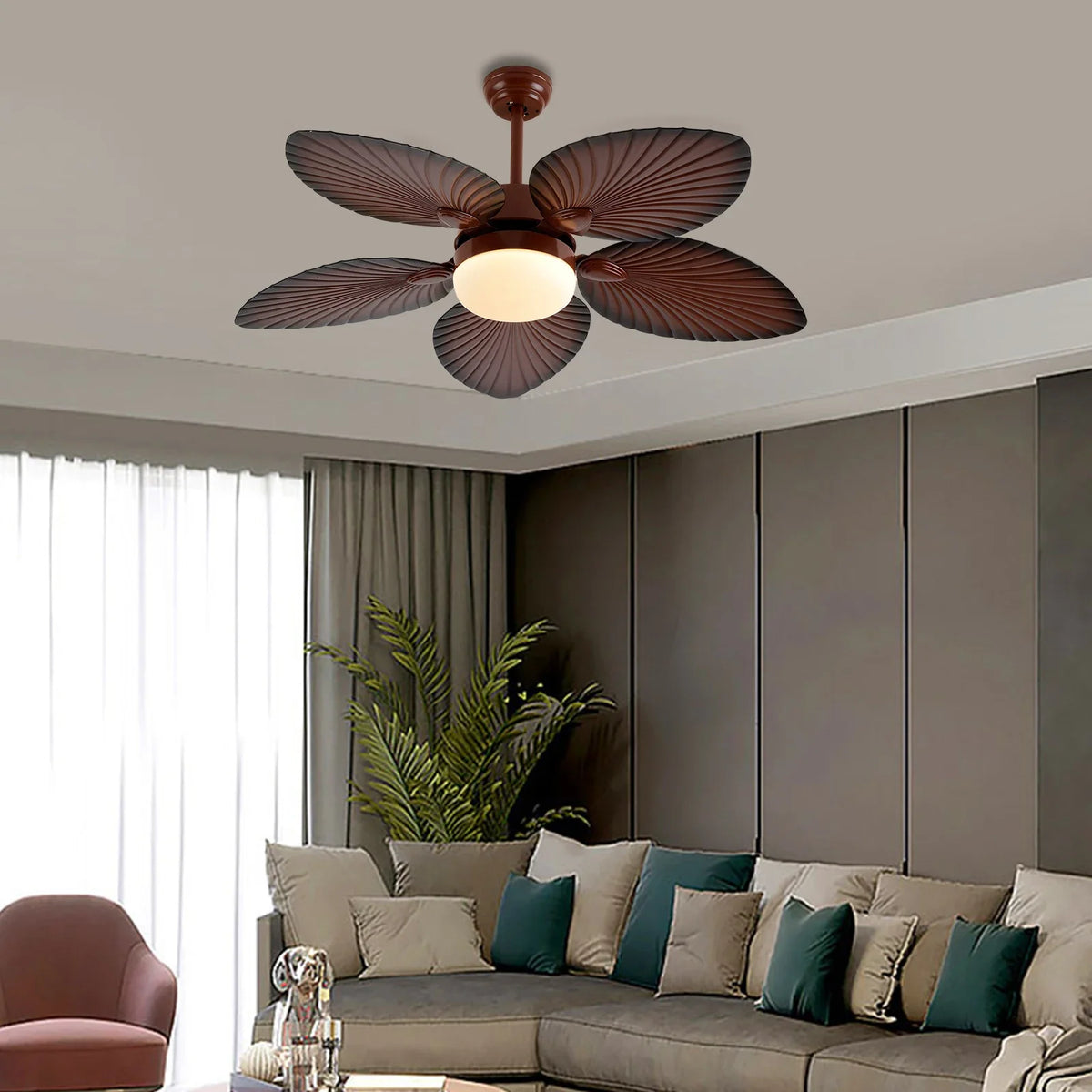 42-Inch Smart Ceiling Fan with LED Light Kit & Remote Control - Modern Home Decor Lighting Fixture, Adjustable Color Temperature