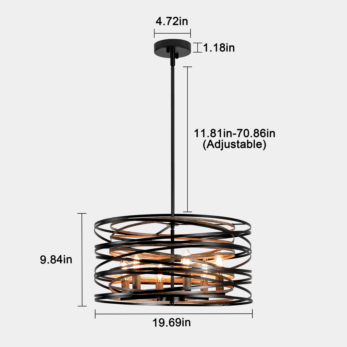Vintage Rust Pendant Lights Wrought Iron kitchen island lighting creative farmhouse lighting Home Restaurant Decor hanging light