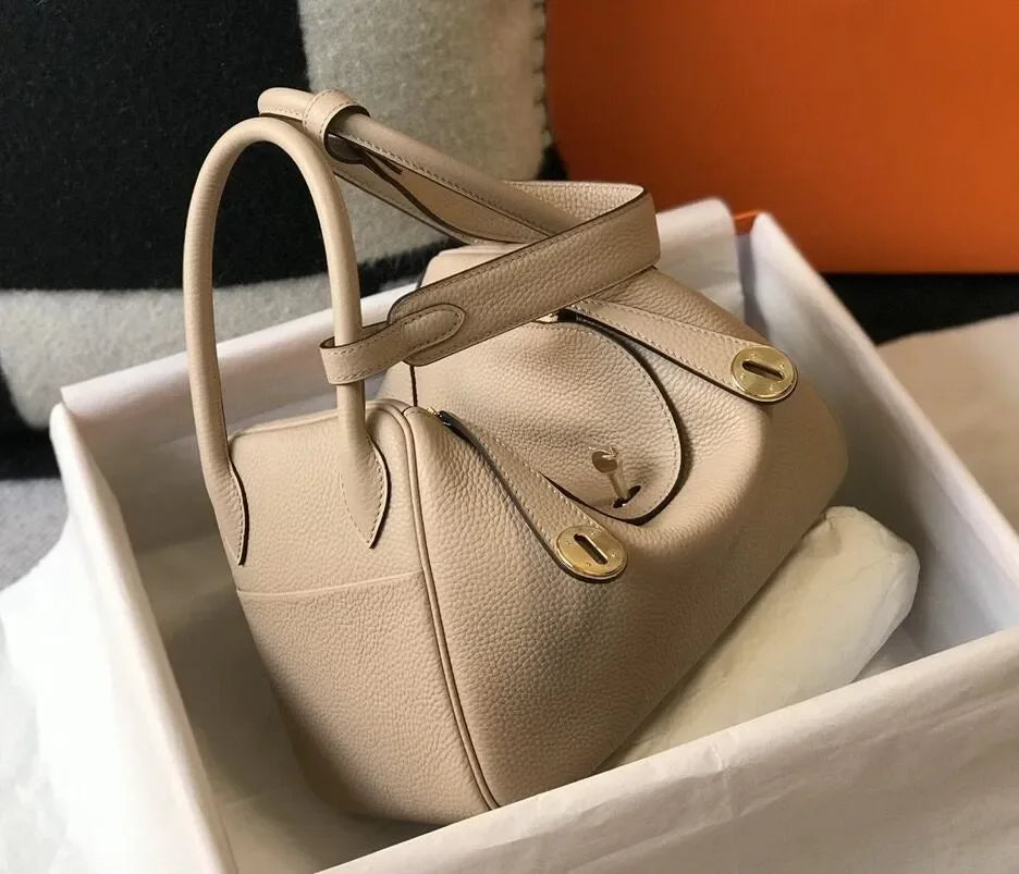 Fashion Bags Totes women's real leather lychee cowhide doctor handbag shoulder purse top craft all TOGO handbags bag 10A size 26