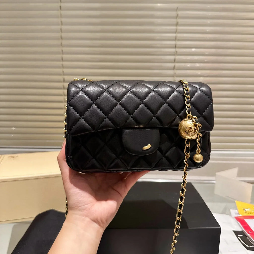 Designer Handbag 5A Real Leather Shoulder Bag Golden buckle Gold Ball Purse Women Totes Classic Clutch Genuine Leather Crossbody