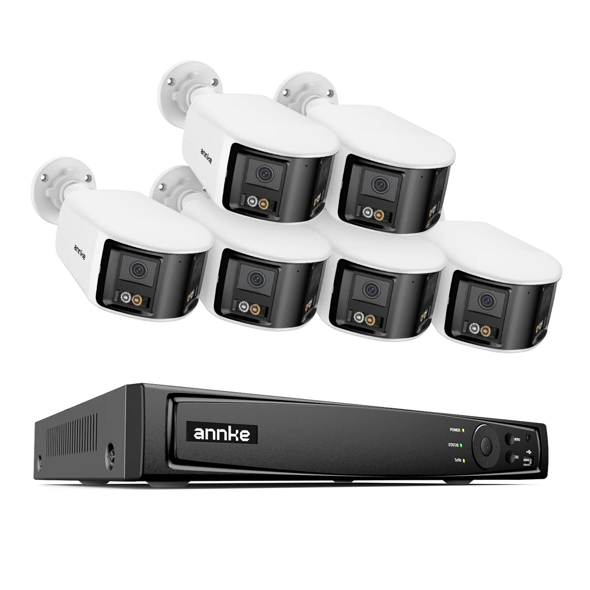 ANNKE Security Camera System 4K 8MP 180 Panoramic Dual Lens 8CH NVR PoE Camera Outdoor IR Night Vision 6MP CCTV Camera System