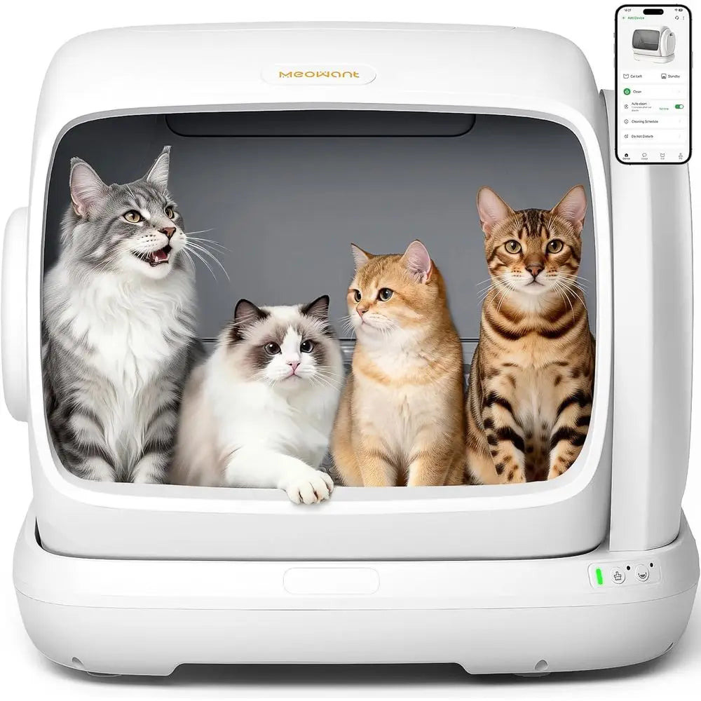 Sel-Cleaning Cat Litter Box, 106L Extra-Large Space Low Entrance Automatic Cat Litter Box Perect or Multiple Cats, Saety Sensor,