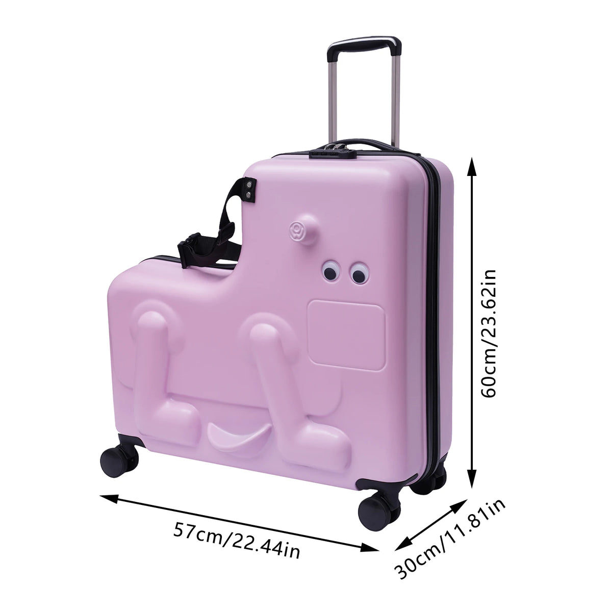 Pink Suitcase kid suitcase kid luggage kid travel Fashionable appearance Rideable Funny suitcase