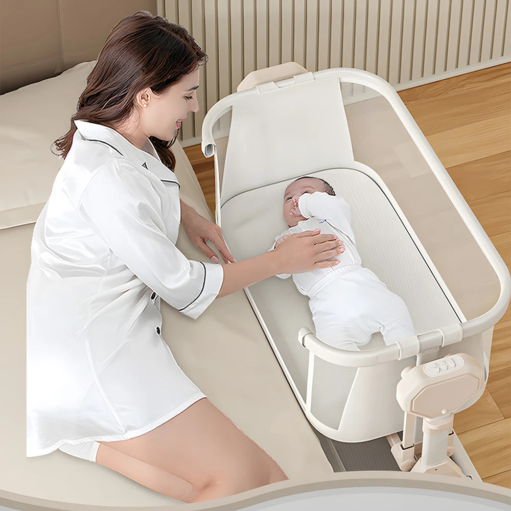 Bassinet Baby Bassinet Newborn Co-Sleeper Infant Bedside Sleeper Unisex Swing Rocker Portable Travel Cradle Electric Rocking