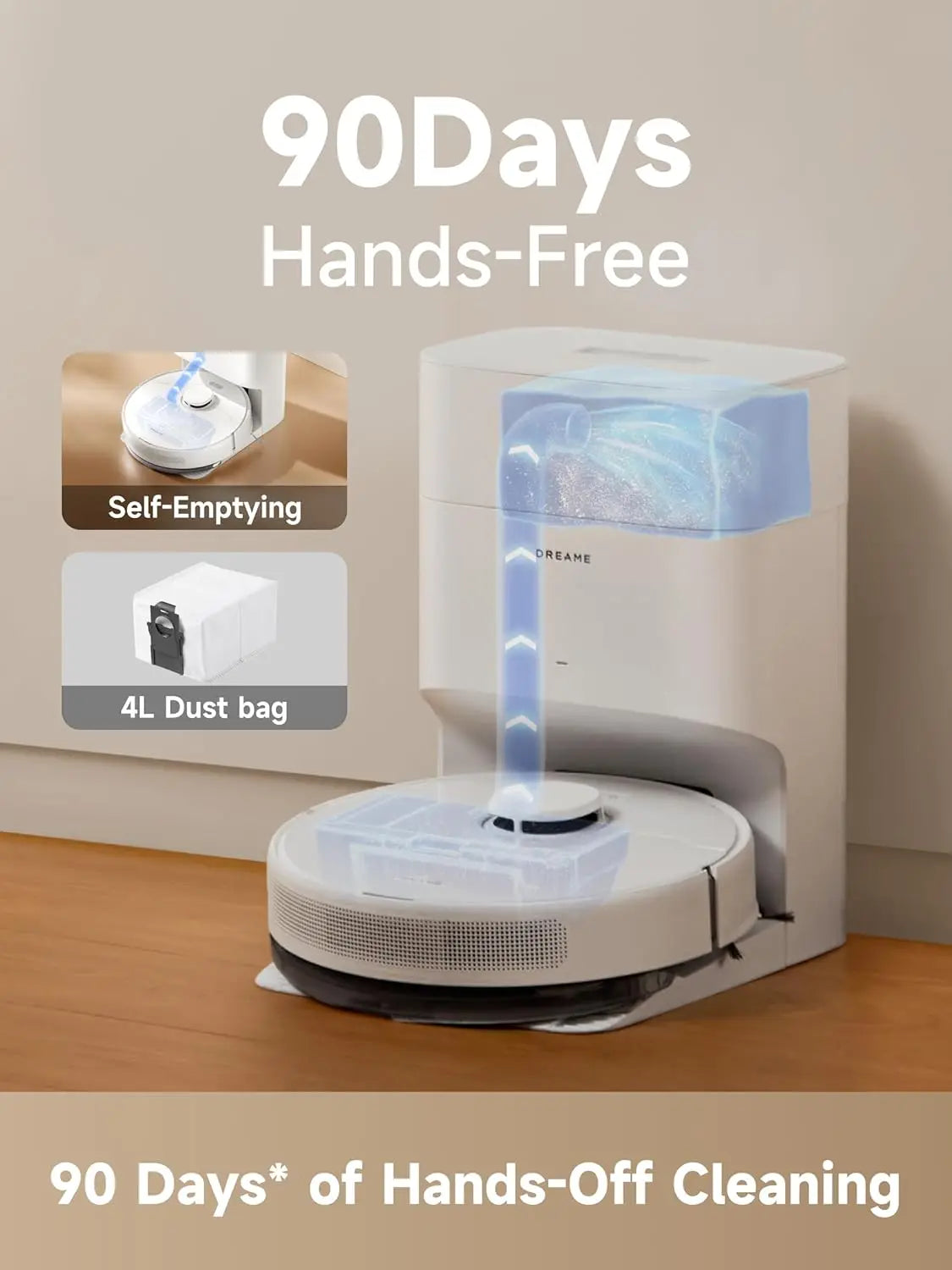 Gen 2 Self-Emptying Robot Vacuum and Mop, 90-Day Cleaning, 6000 Pa Suction, LiDAR Navigation, Wi-Fi Connected