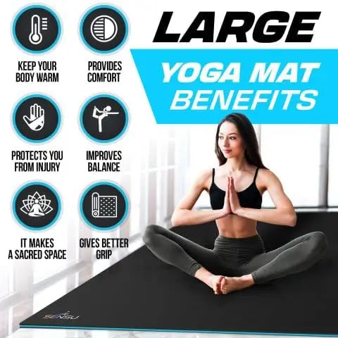 Extra Thick Non-Slip Yoga Mat 9mm for Hot Yoga Pilates Meditation Floor Workouts Large Exercise Mat Home Studio