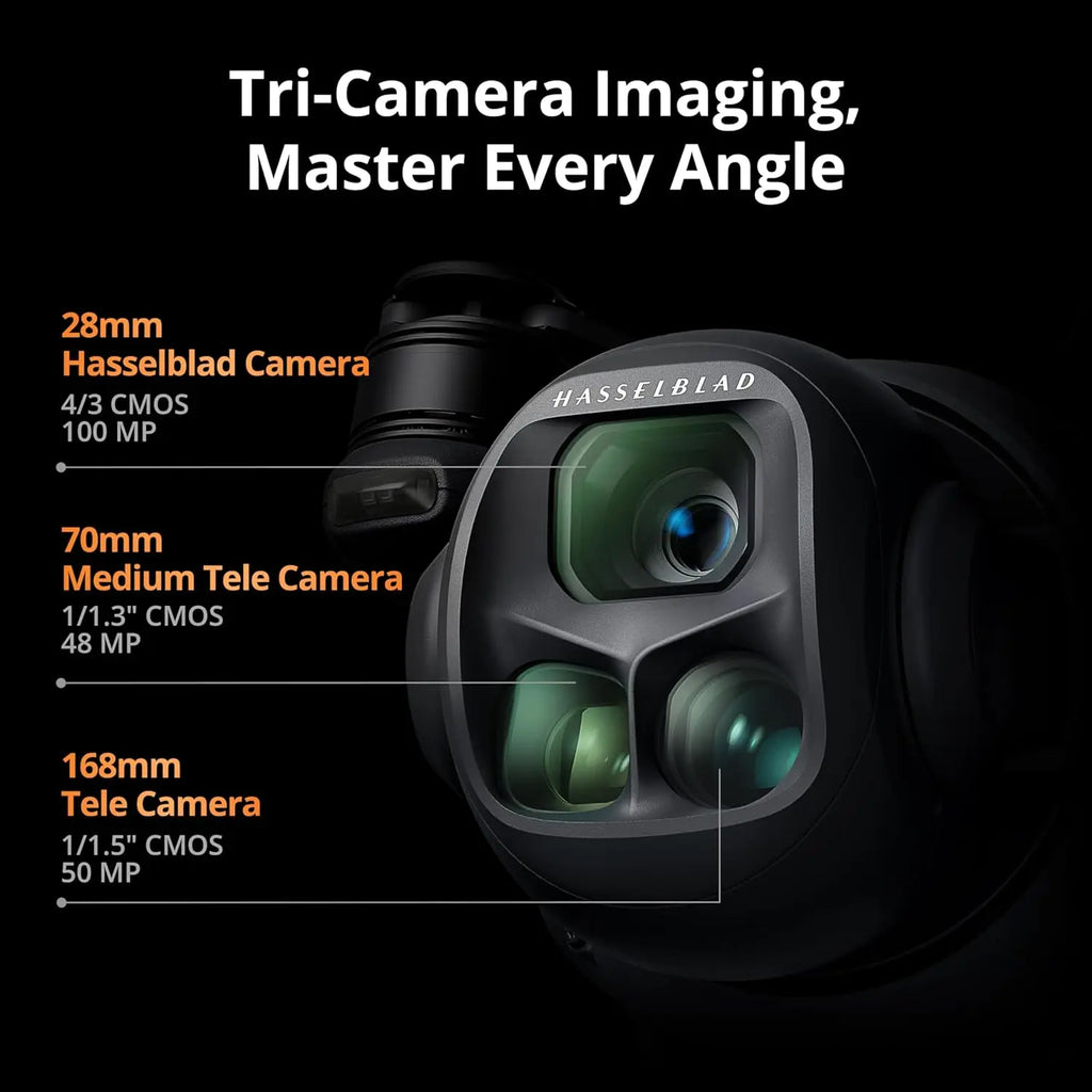 Open Box-DJI Mavic 4 Pro Fly More Combo with DJI RC 2, Flagship Tri-Camera Drone with 100MP 4/3 CMOS Hasselblad Camera, 30km/18.6mi Video Transmission, 51-Min Max Flight Time, Charging Hub, and More