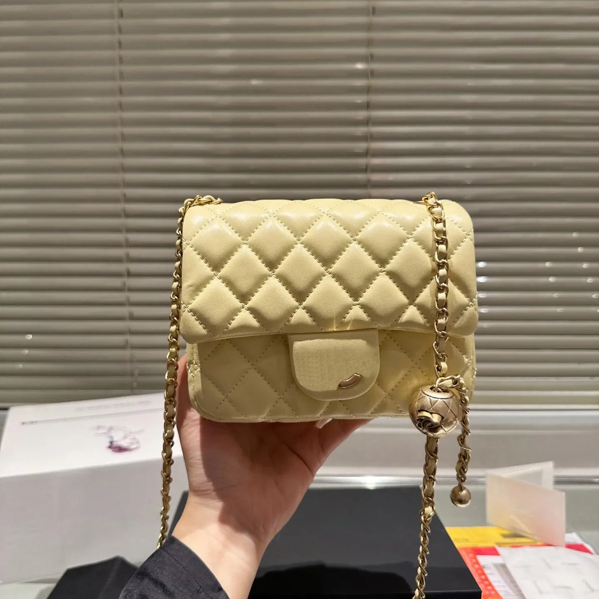Designer Handbag 5A Real Leather Shoulder Bag Golden buckle Gold Ball Purse Women Totes Classic Clutch Genuine Leather Crossbody