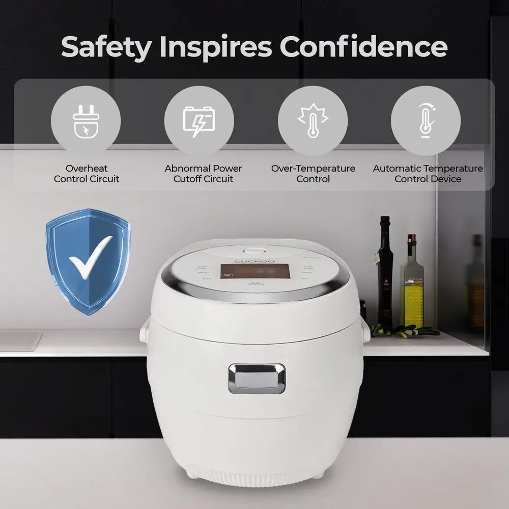 10-Cup Uncooked / 20-Cup Cooked Rice Cooker with Nonstick Inner Pot, 16 Menu Options, Auto Clean, LCD Display