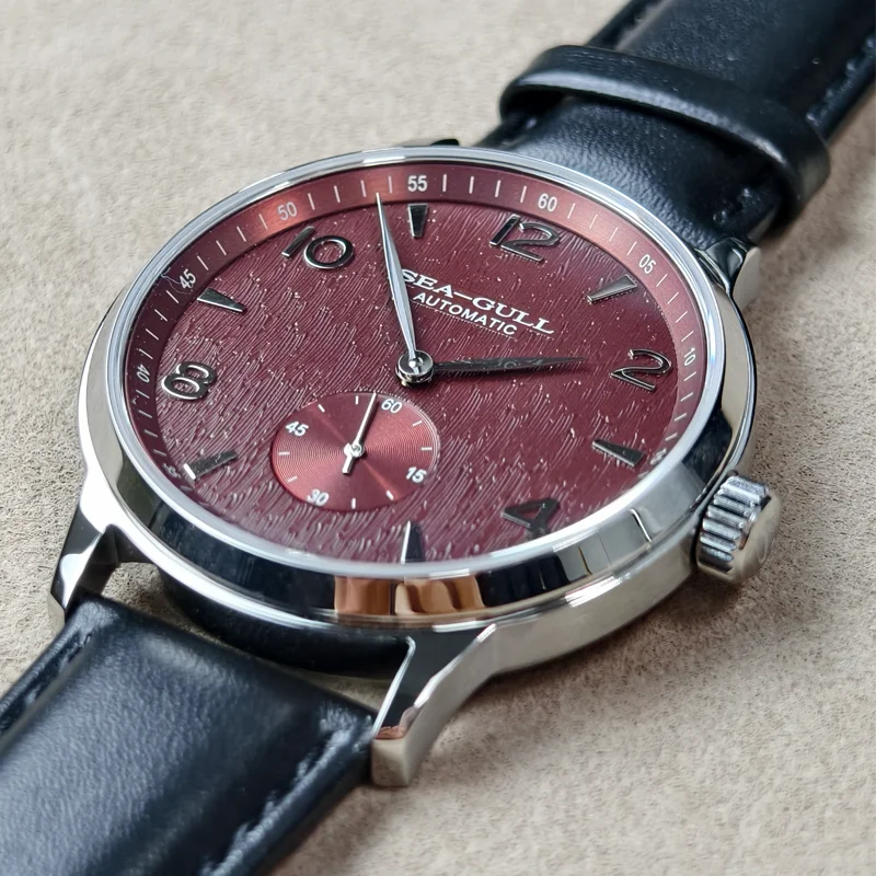 Seagull 6184 Men's Automatic Watch Blue Sapphire Glass 5ATM Waterproof Ultra-Thin Leather Strap Minimalist Casual Wristwatch