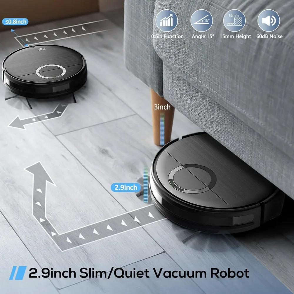 2-in-1 Robot Vacuum and Mop Combo, 2000Pa Strong Suction, Anti-Tangle, Self-Charging, Smart App Control
