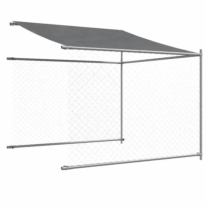 Dog Cage Grey Galvanized Steel 13.1 x 6.6 x 6.6 ft Durable