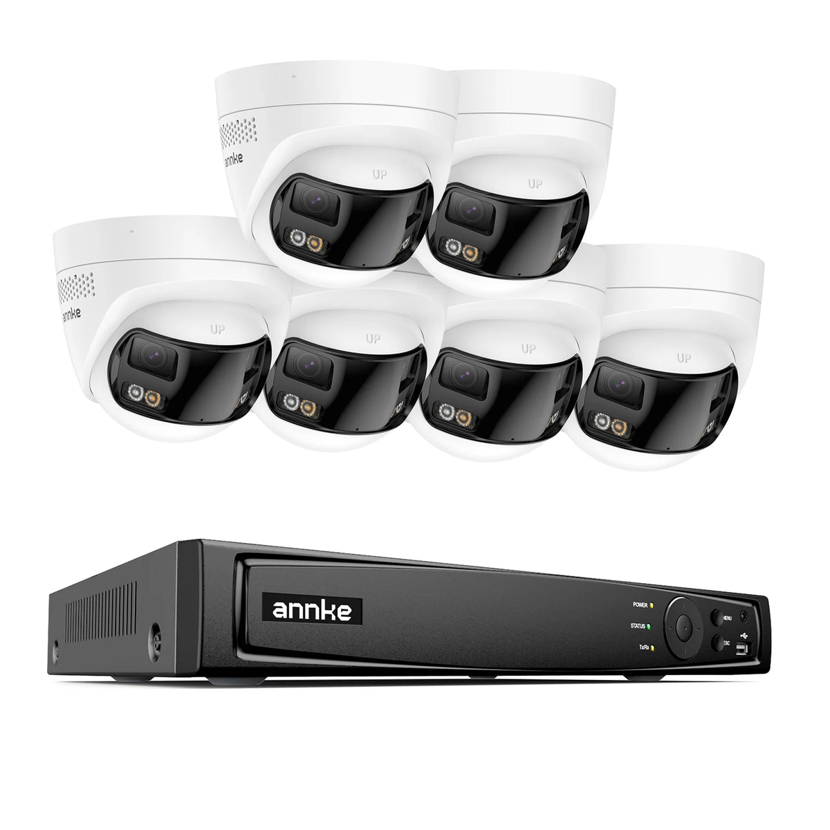 ANNKE Security Camera System 4K 8MP 180 Panoramic Dual Lens 8CH NVR PoE Camera Outdoor IR Night Vision 6MP CCTV Camera System