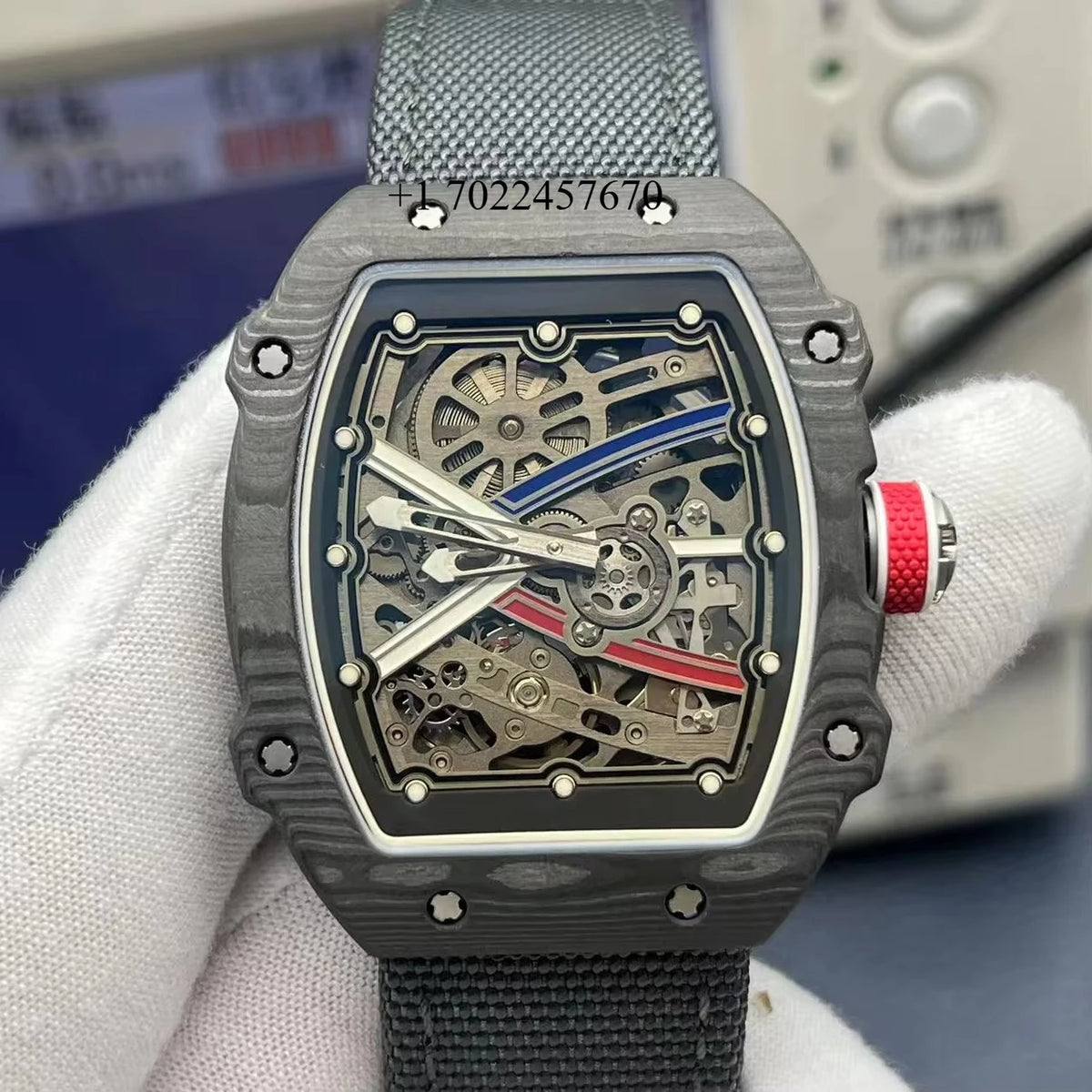 New High End RM 6702 Carbon Fiber Luminous Waterproof Men's Automatic Mechanical Watch