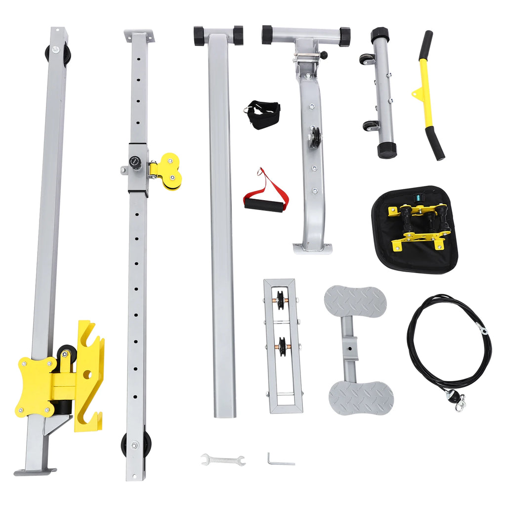Multifunctional Fitness Rack Heavy Duty Steel Home Gym Strength Training Equipment 220LBS Load Foldable