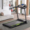 3.5 HP Portable Foldable Treadmill with Handles 4% Slope Home Walking Running Treadmill 0.5-7.5 MPH 330 Lb Weight Capacity