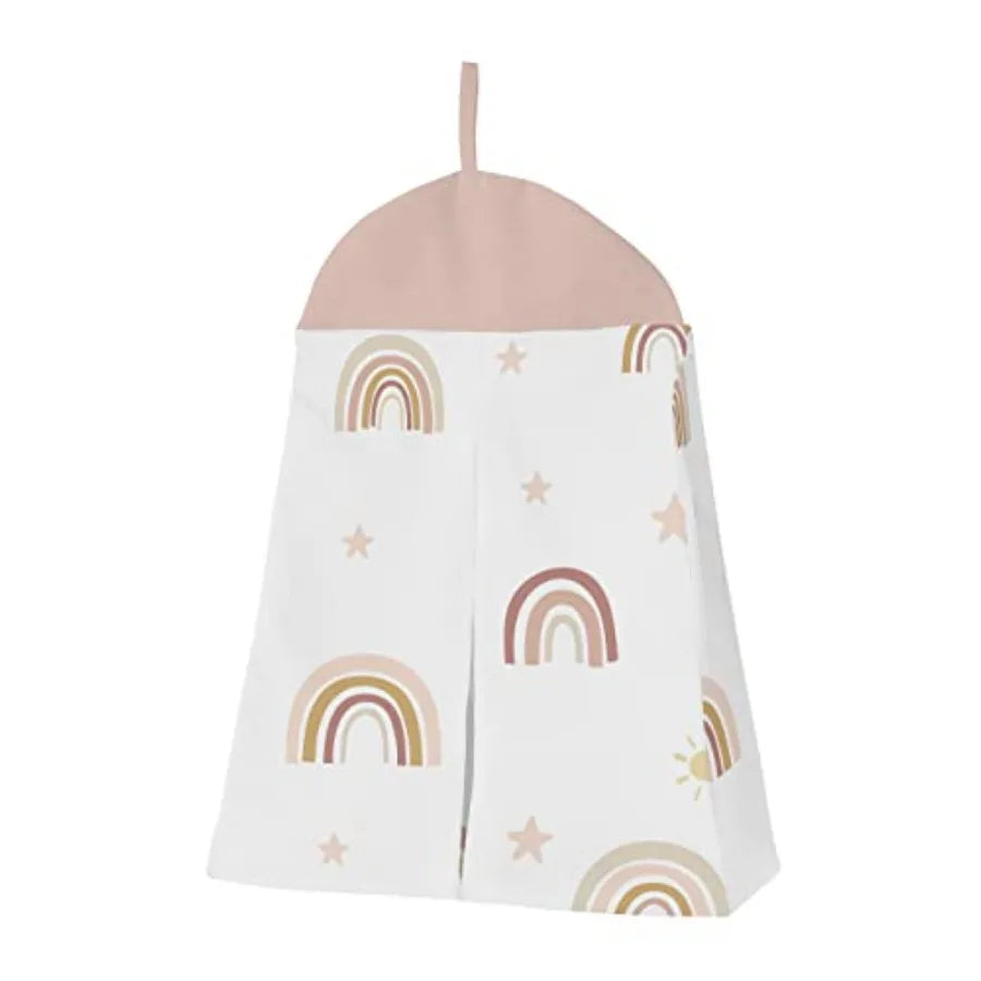 Boho Rainbow Girl Baby Crib Bedding Set Infant Nursery BreathableBaby Breathable Mesh Crib Liner Blanket Sheet Skirt 6 PC Blush